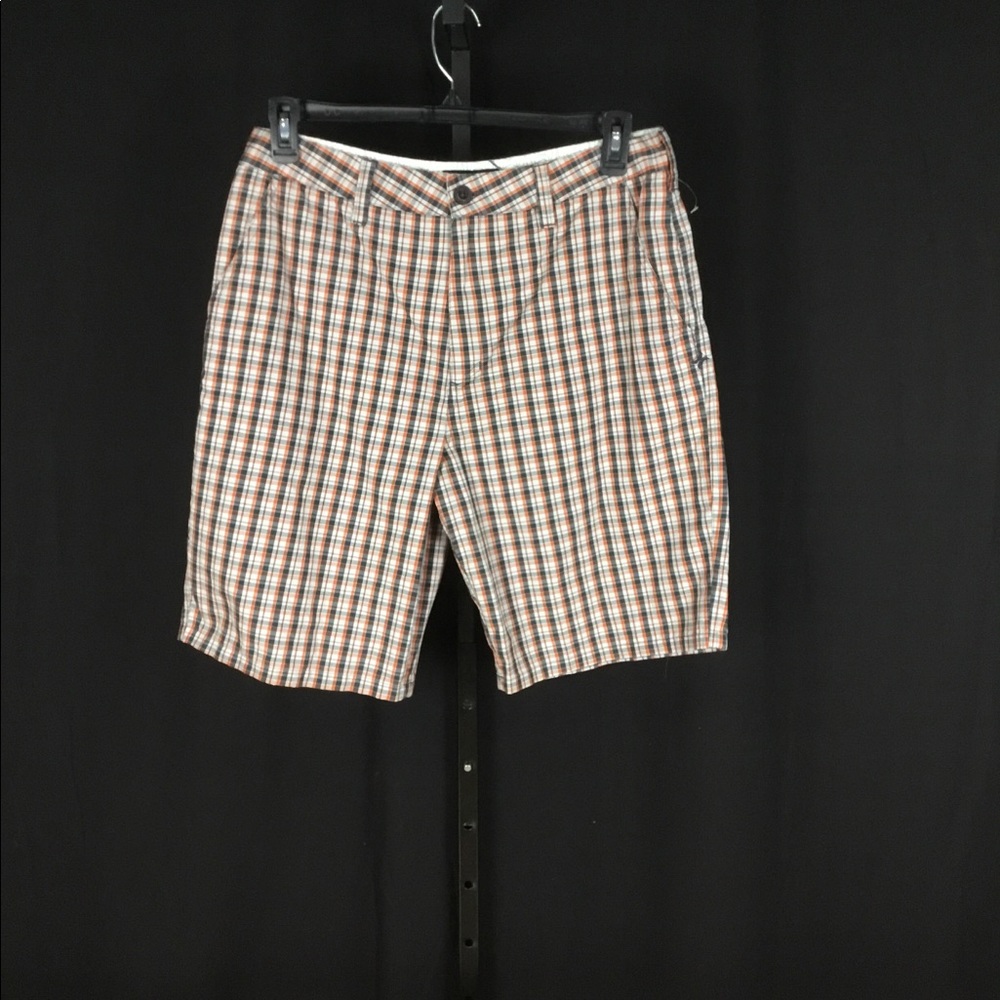 Men’s FF Plaid Hurley shorts orange gray plaid 34W